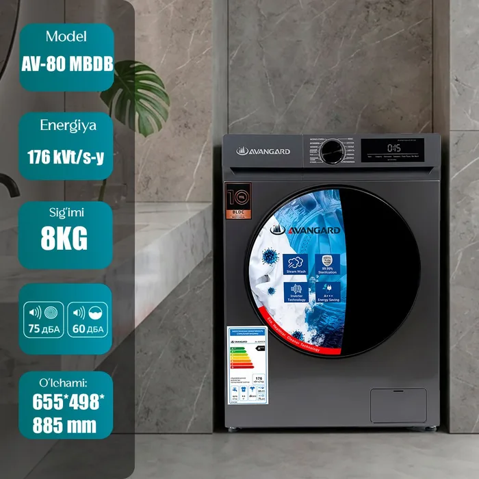 8 kg li avangard Kir yuvish mashinalari AV-80 MBDB — surat 4