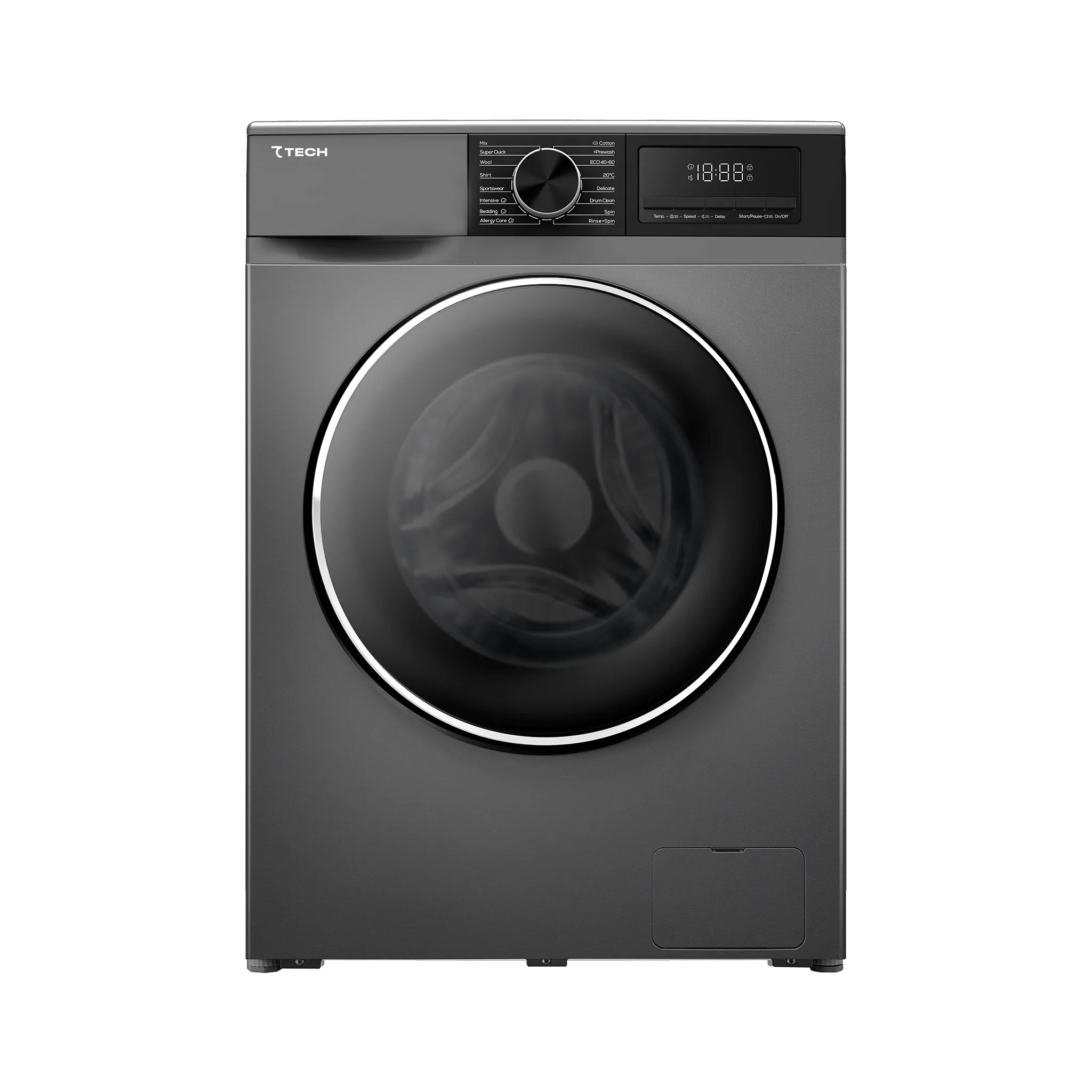 Серая стиральная машина с инверторным двигателем и паром, 8 кг Series SILVER  7WM4S1280GCS1